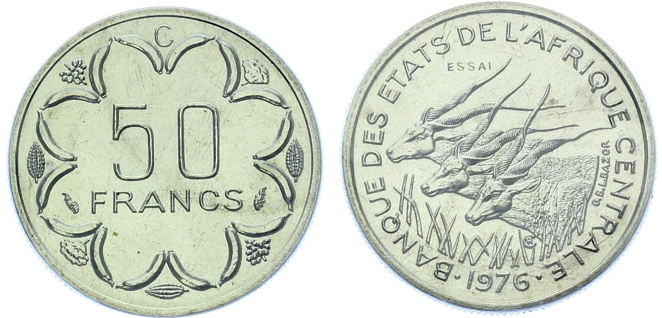 Central African States 50 Francs 1976 ESSAI - C