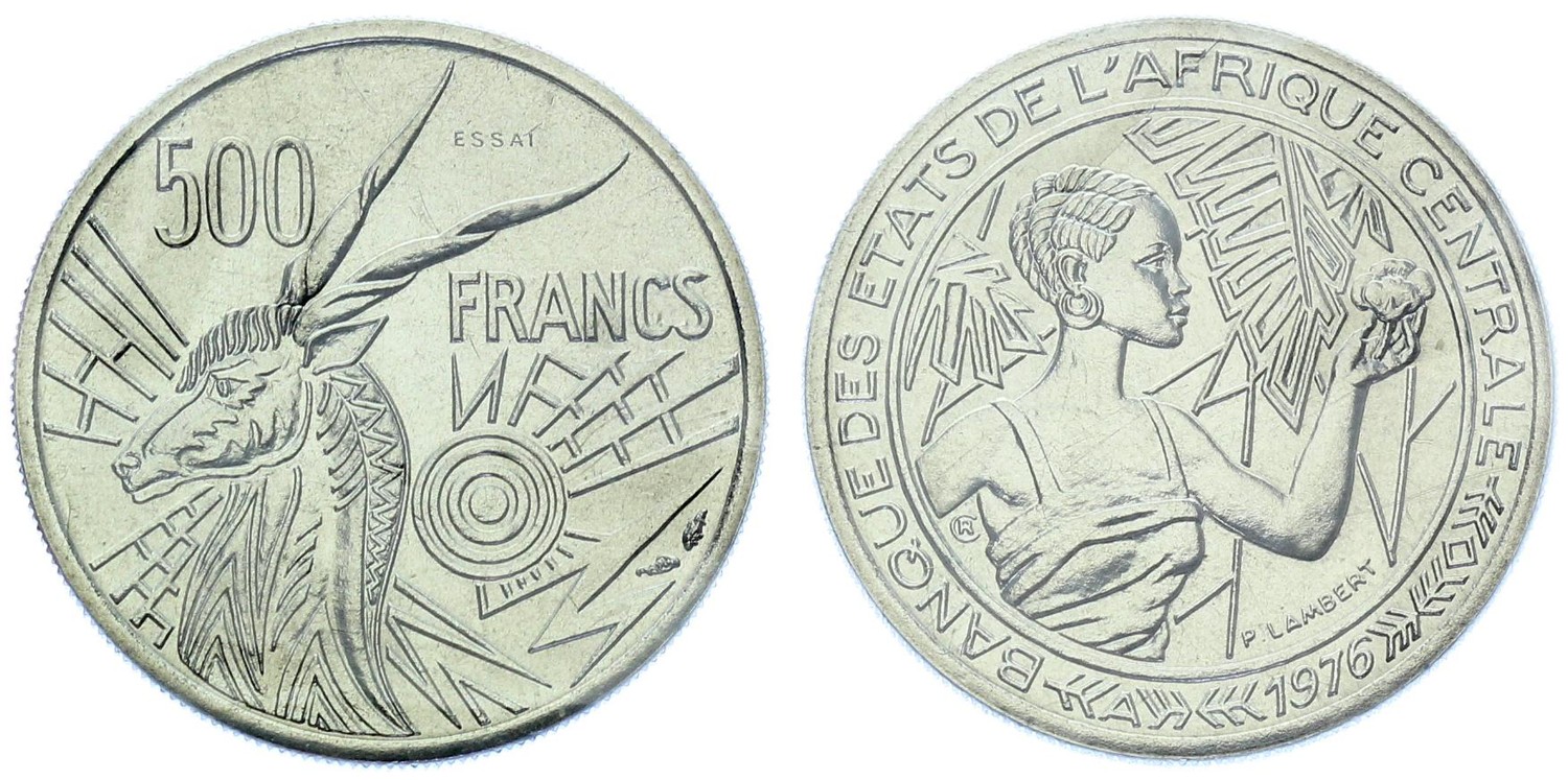 Central African States 500 Francs 1976 ESSAI - A