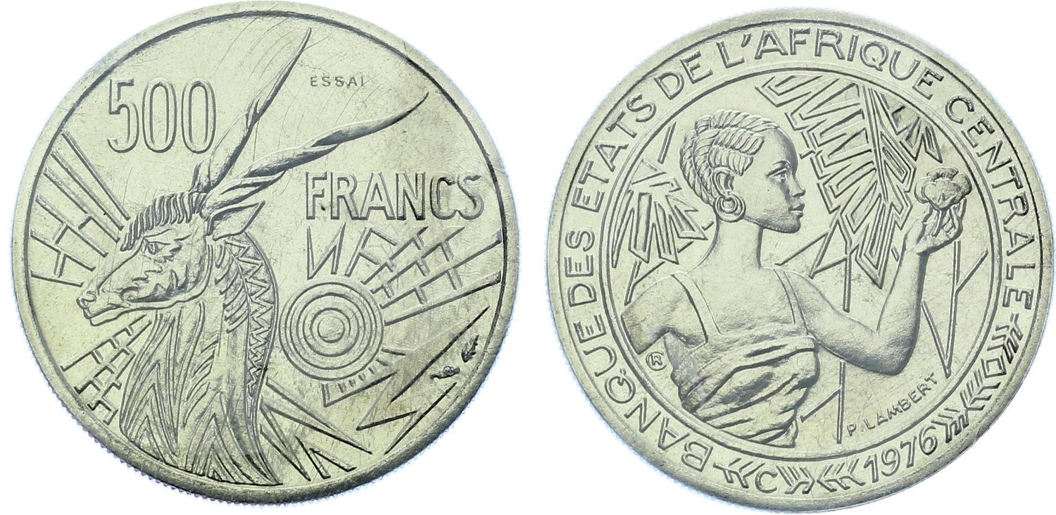 Central African States 500 Francs 1976 ESSAI - C