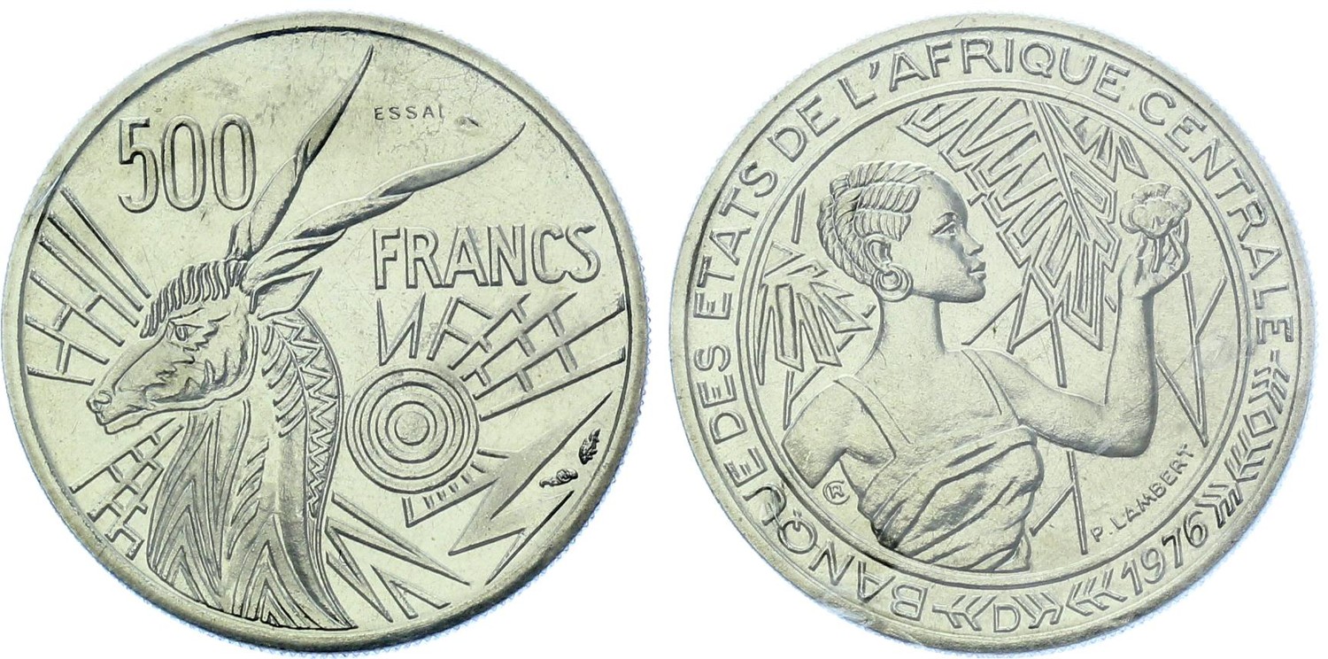 Central African States 500 Francs 1976 ESSAI - D
