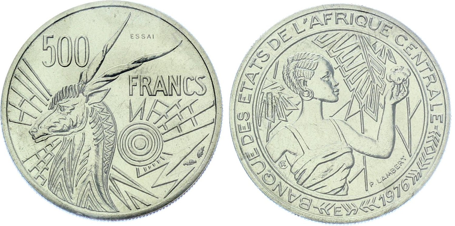 Central African States 500 Francs 1976 ESSAI - E