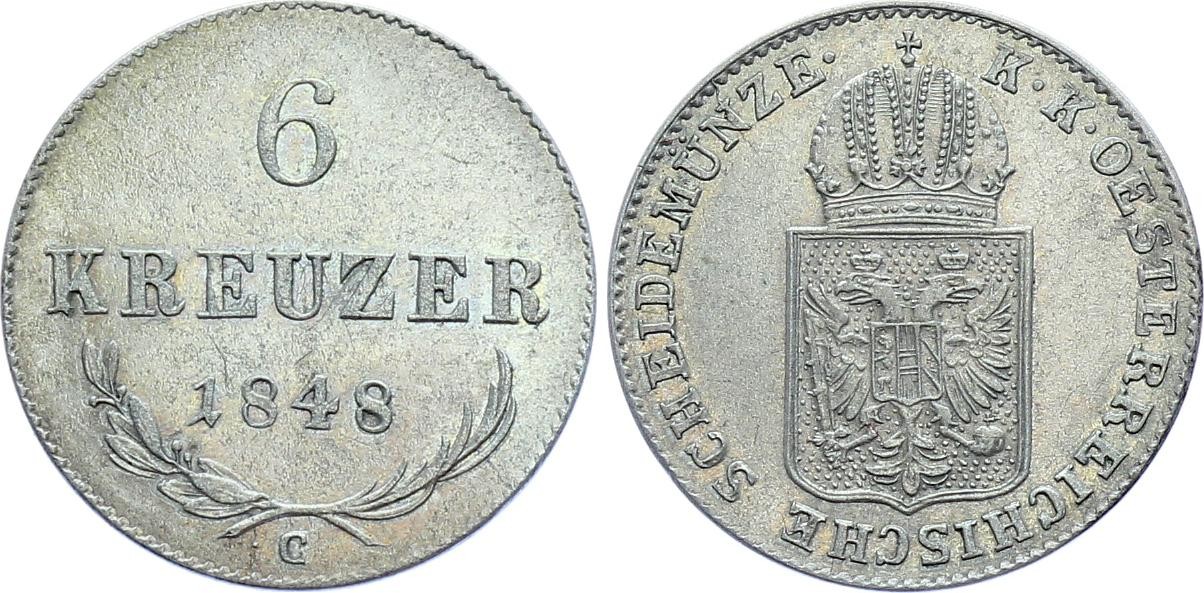 Austria 6 Kreuzer 1848 C