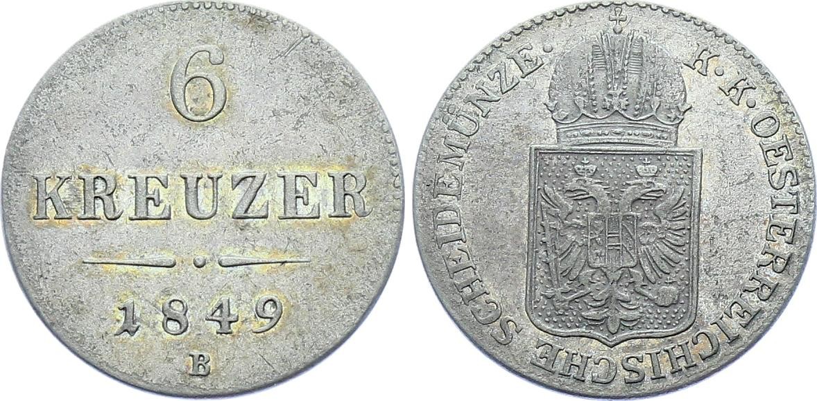 Austria 6 Kreuzer 1849 B