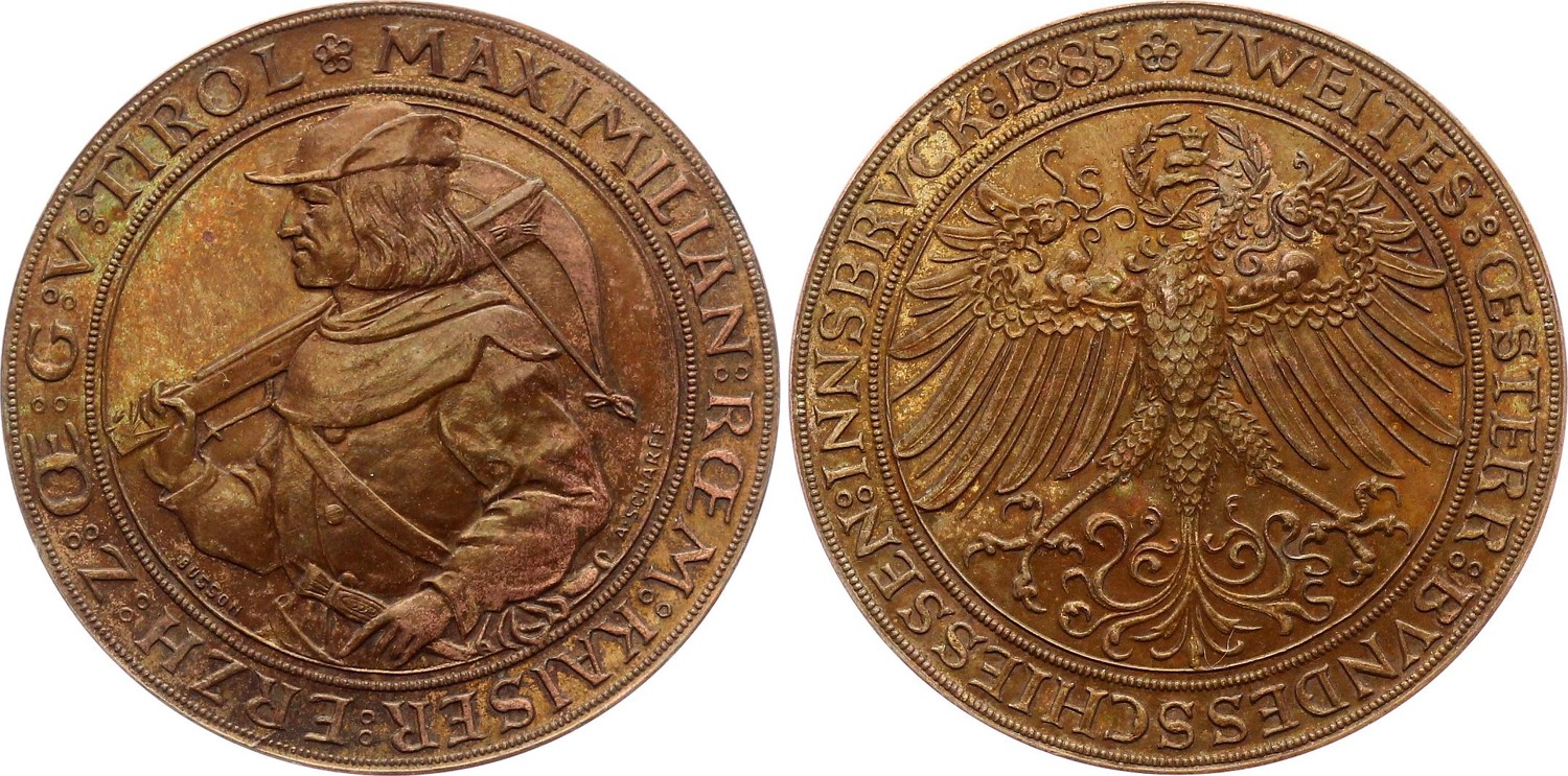 Austria 2 Gulden 1885 Copper Cu Probe RR