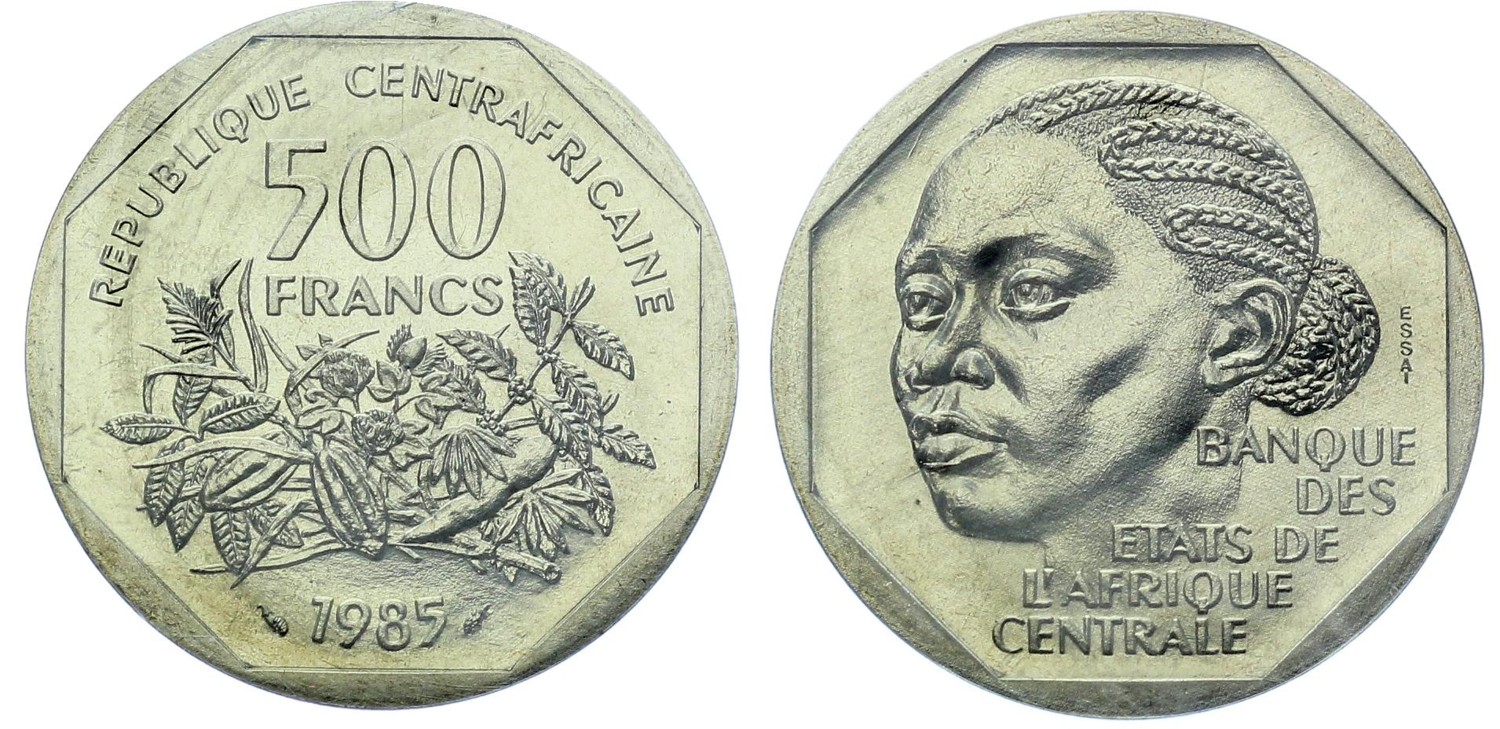 Central African Republic 500 Francs 1985 ESSAI