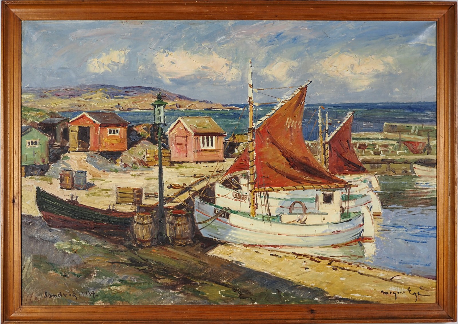 Mogens Ege (1892-1946) -  Přístav v Sandvig, Bornholm !velký formát!