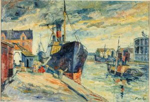 Finn Andersen (1909-1987) – Lodě v přístavu !velký formát!