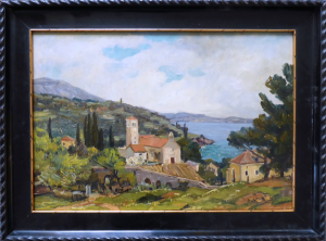 Joža Mikš (1901 - 1966) - ZÁLIV U STŘEDOVĚKÉHO MĚSTA