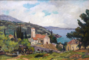 Joža Mikš (1901 - 1966) - ZÁLIV U STŘEDOVĚKÉHO MĚSTA