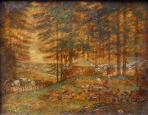 JAROSLAV HONZÍK (1870-1954) - VOJENSKÝ TÁBOR ZA TŘICETILETÉ VÁLKY
