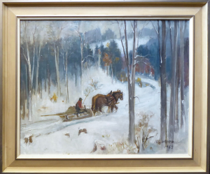 JOSEF HODEK (1888 - 1973) - ZIMA NA KOKŠÍNĚ " PRO DŘÍVÍ "