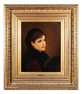 Gabriel von Max (1840 - 1915) - Dívka s vějířem