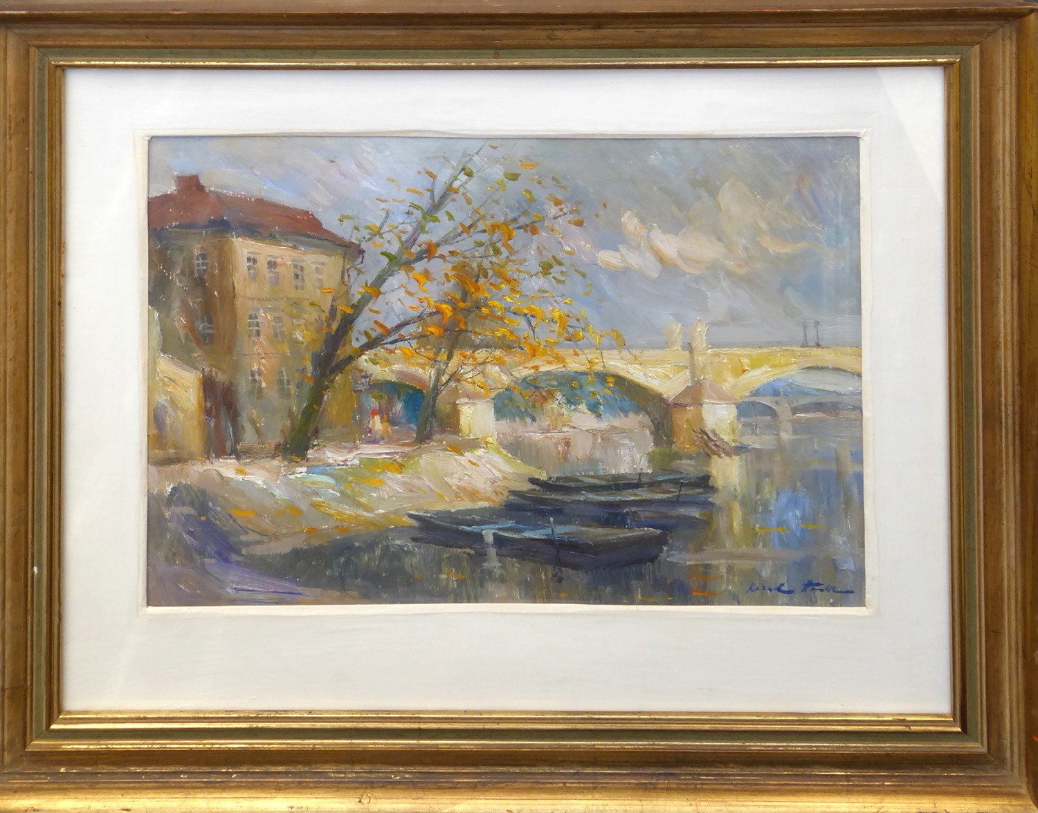 KAREL HODR (1910-2002) - NA KAMPĚ U KARLOVA MOSTU
