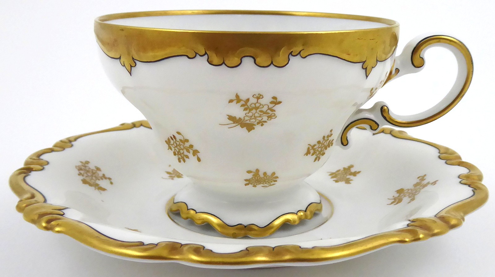 ZLACENÝ ŠÁLEK S KVÍTKY - ROSENTHAL, POMPADOUR