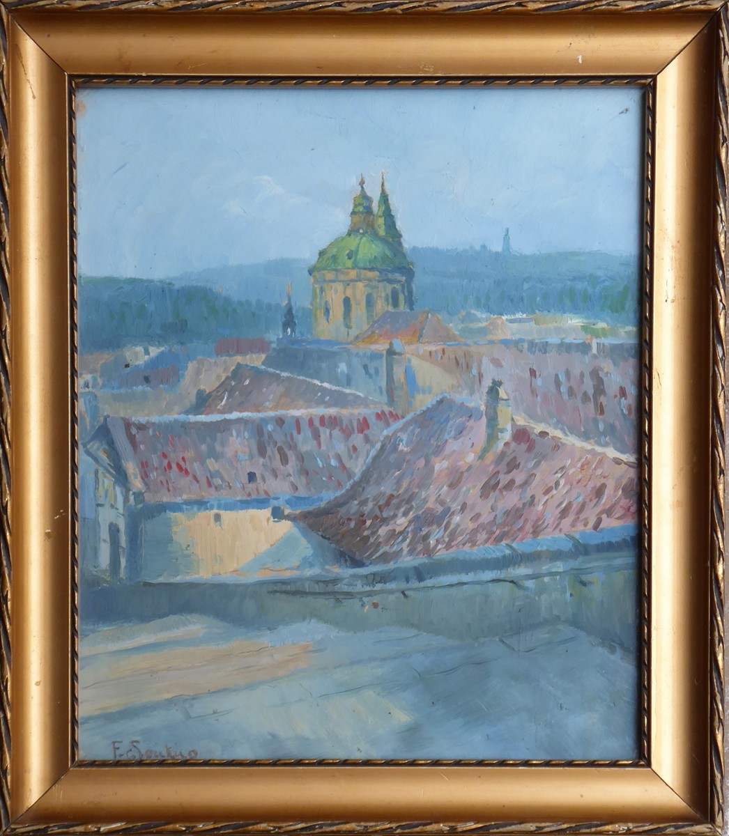 FRANTIŠEK SOUKUP (1888-1954) - POHLED Z NOVOZÁMECKÝCH SCHODŮ NA MALOU STRANU