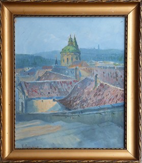 FRANTIŠEK SOUKUP (1888-1954) - POHLED Z NOVOZÁMECKÝCH SCHODŮ NA MALOU STRANU