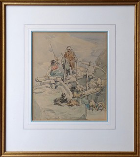 FRANTIŠEK BOHUMÍR ZVĚŘINA (1835-1908) - PASÁČCI KOZ NA LÁVCE