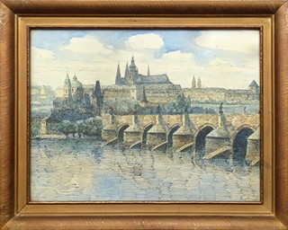 JÓŽA BROŽ - PANORAMA HRADČAN S KARLOVÝM MOSTEM