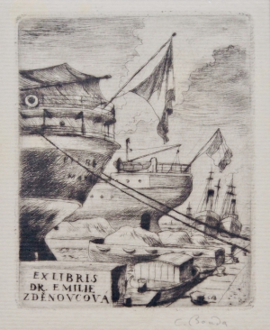 Cyril Bouda (1901 - 1984) - Exlibris – PŘÍSTAV