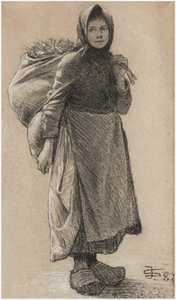 Jakub Schikaneder (1855 - 1924) - Dívka s trávnicí