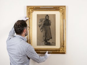 Jakub Schikaneder (1855 - 1924) - Dívka s trávnicí