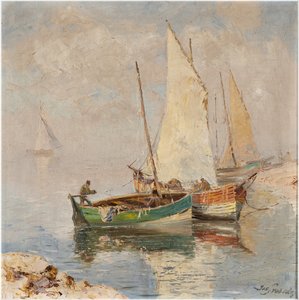 Josef Svoboda (1901 - 1945) - Bárky u pobřeží Dubrovníku