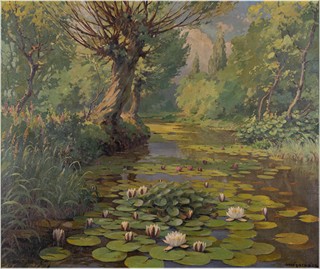 František Daněk Sedláček (1892 - 1974) - Hladina s lekníny