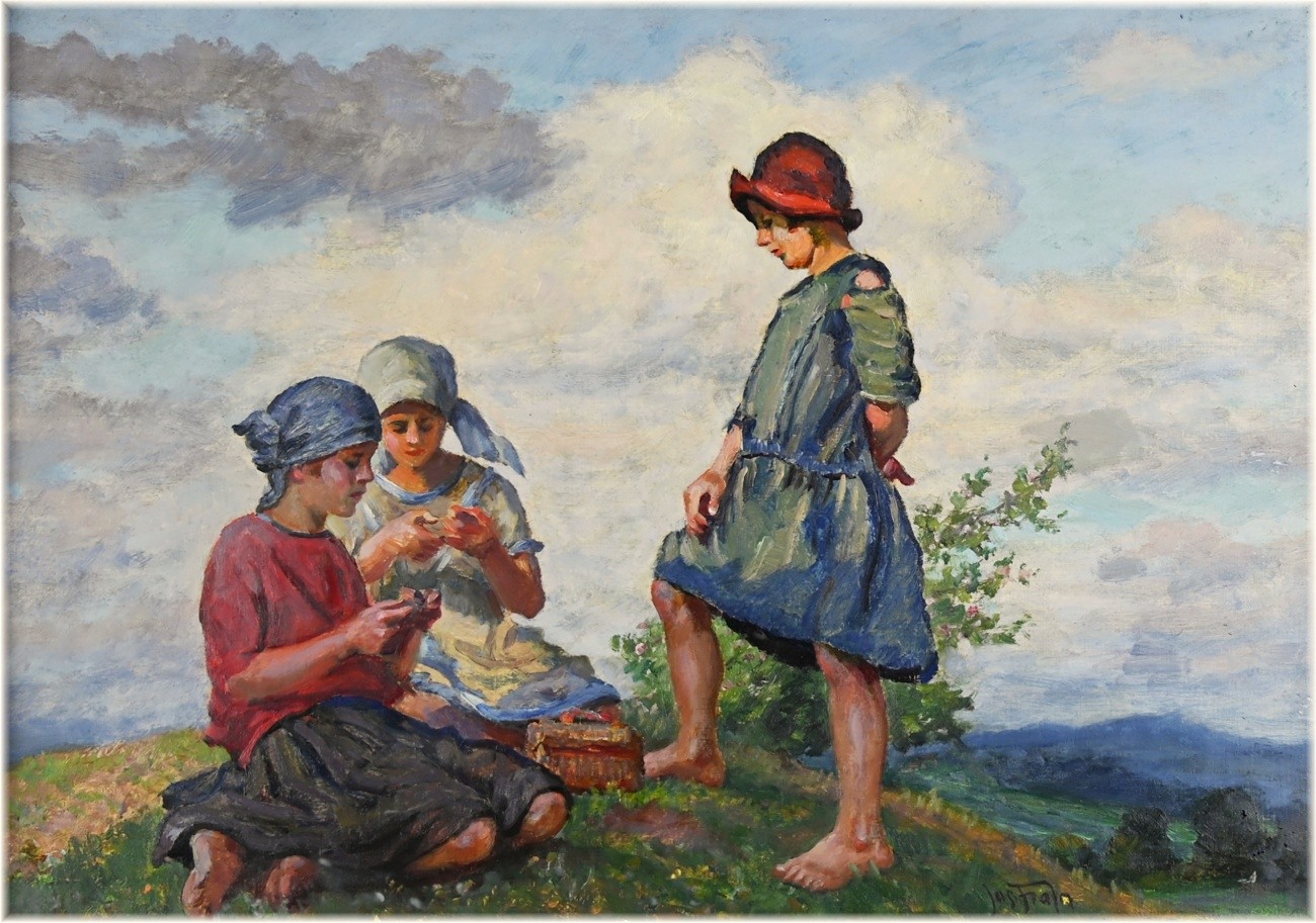 Josef Fiala (1882 - 1963) - Děvčata na kopečku