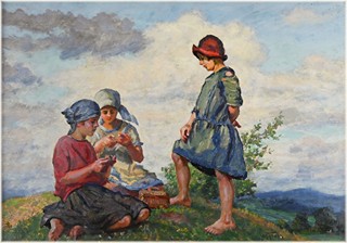 Josef Fiala (1882 - 1963) - Děvčata na kopečku