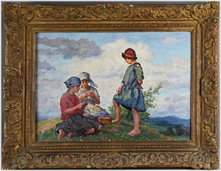 Josef Fiala (1882 - 1963) - Děvčata na kopečku