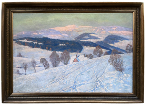 Augustin Mervart (1889 - 1968) - VELKÝ FORMÁT - Podvečerní nálada v Beskydech