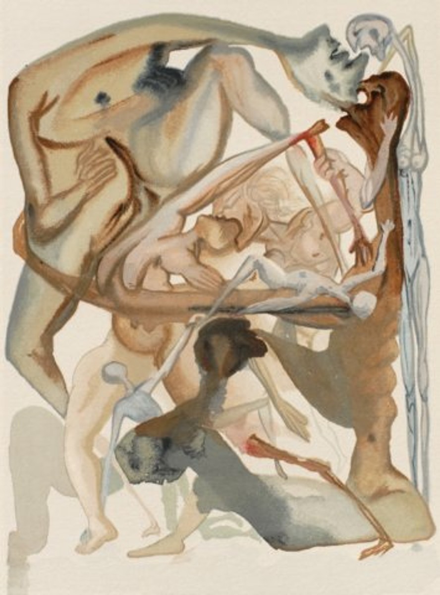 Salvador Dalí - Peklo. Zpěv 4: Limbus (Předpeklí).