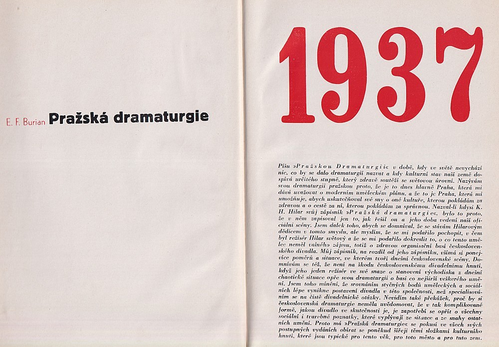 Emil František Burian - Pražská dramaturgie 1937