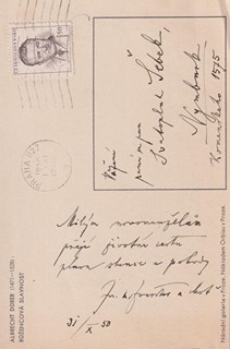 Josef Bohuslav Foerster - 2x rukopis s podpisem
