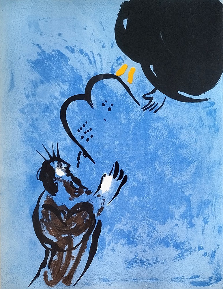 Marc Chagall (1887 - 1985) - Mojžíš přijímající tabule zákona