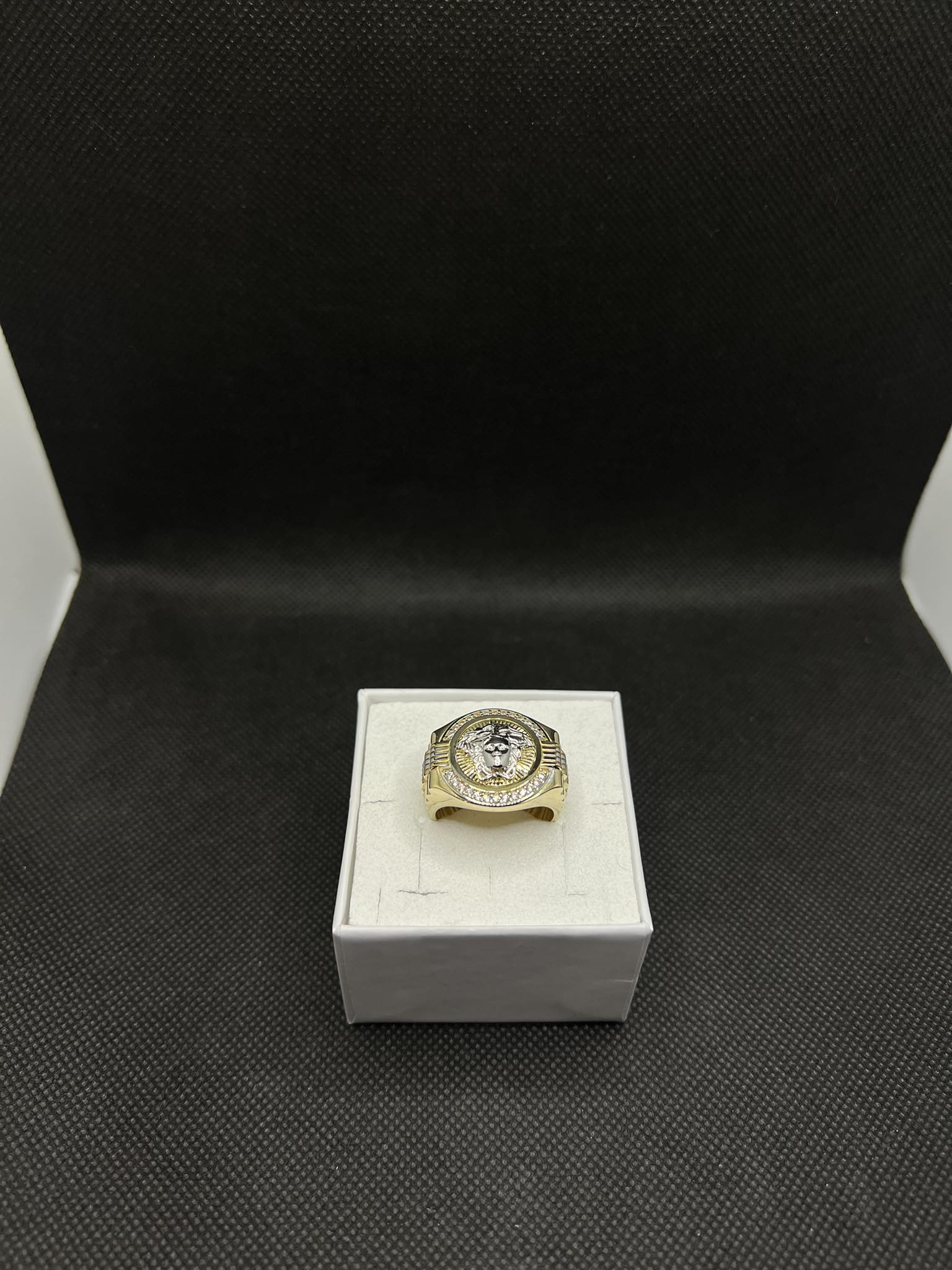 Zlatý prsten Versace Medusa 14kt