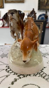 Porcelánový psi, značeno, Royal Dux