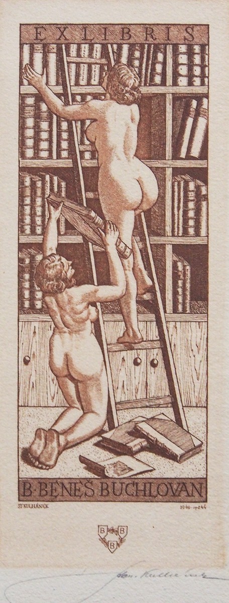 Stanislav Kulhánek - DVĚ KNIHOVNICE – ex libris B. BENEŠ BUCHLOVAN