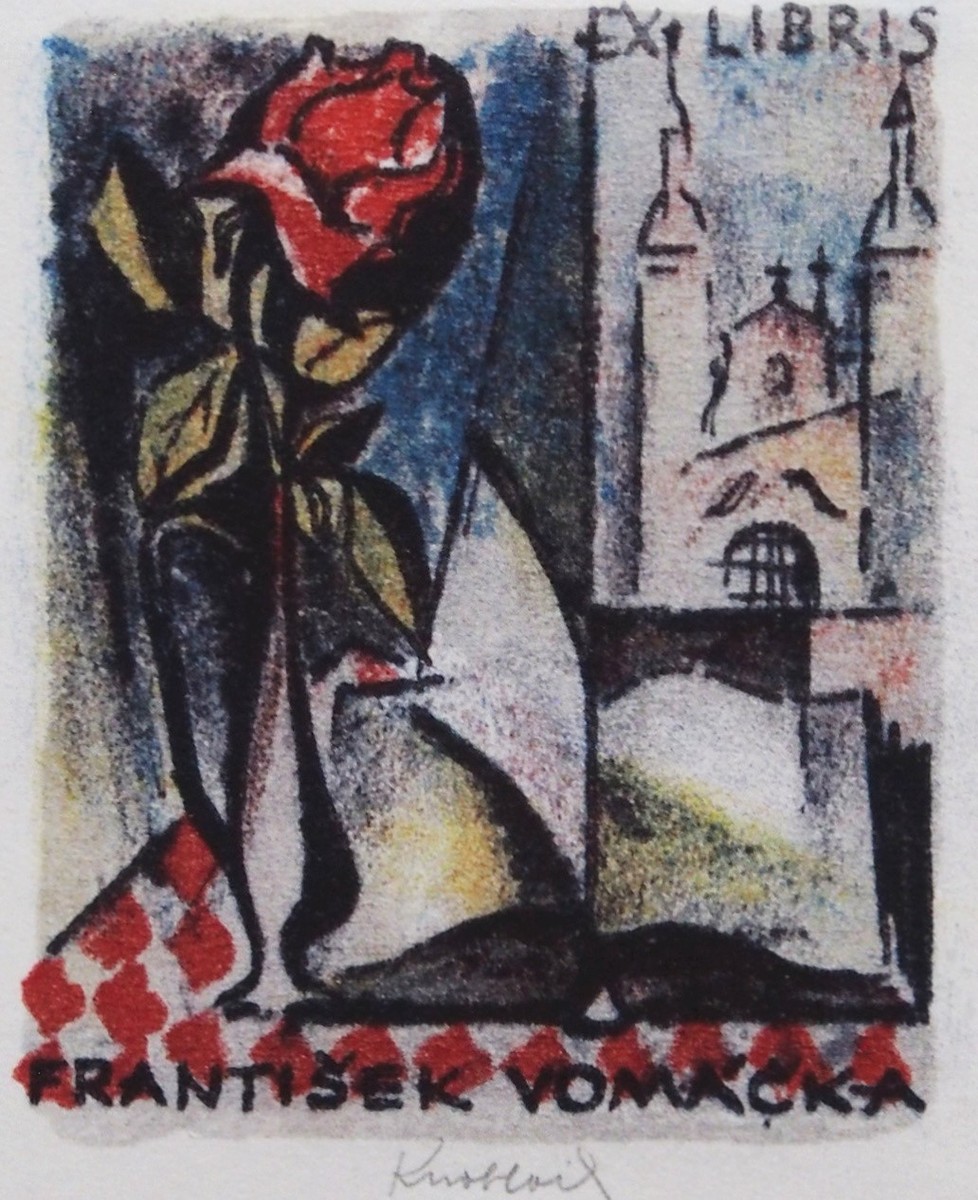 Bohuslav Knobloch  -  RŮŽE – ex libris FRANTIŠEK VOMÁČKA
