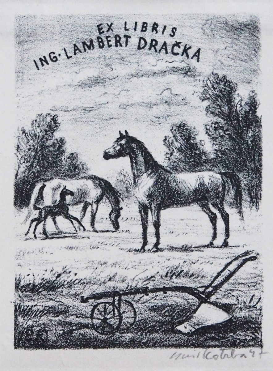 Emil Kotrba  -  HŘÍBĚ – ex libris ING. LAMBERT DRAČKA