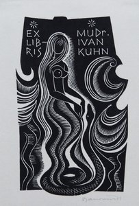 Dušan Jsignovánoušek - HADÍ ŽENA – ex libris MUDr. IVAN KUHN