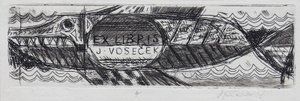 Bohuslav Knobloch  -  KROKODÝL – ex libris J. VOSEČEK