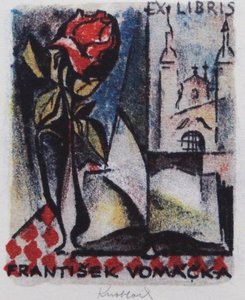 Bohuslav Knobloch  -  RŮŽE – ex libris FRANTIŠEK VOMÁČKA