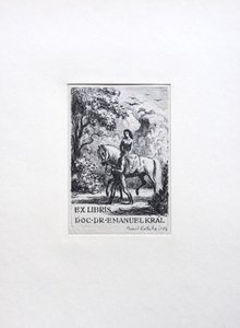 Emil Kotrba  -  DÍVKA NA KONI – ex libris DOC. DR. EMANUEL KRÁL