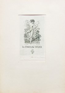 Stanislav Kulhánek - TANEC PRO ČERTA - S RAZÍTKEM STANISLAV KULHÁNEK – ex libris Dr. STANISLAW AULICH 1962