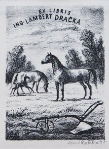 Emil Kotrba  -  HŘÍBĚ – ex libris ING. LAMBERT DRAČKA