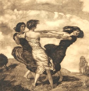 Franz von Stuck  -  TŘI TANČÍCÍ DÍVKY