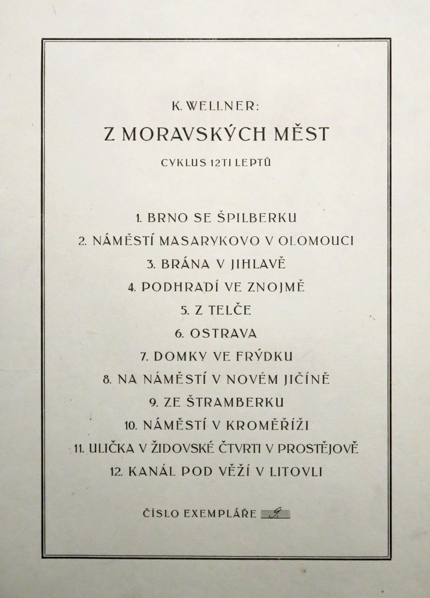 Karel Wellner (1875 - 1926) | Z Moravských měst - 10 listů