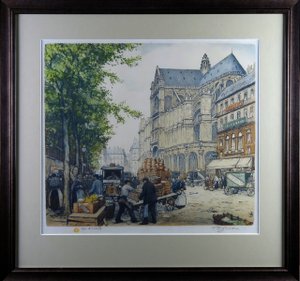 František Tavík Šimon (1877 - 1942) - Les Halles et L'église Saint-Eustache