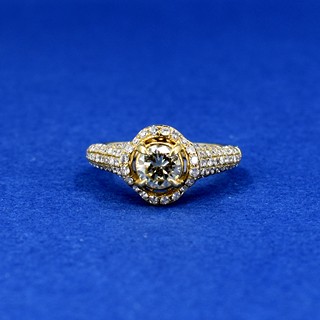 Zlatý prsten s fancy yellow 0,68 ct briliantem